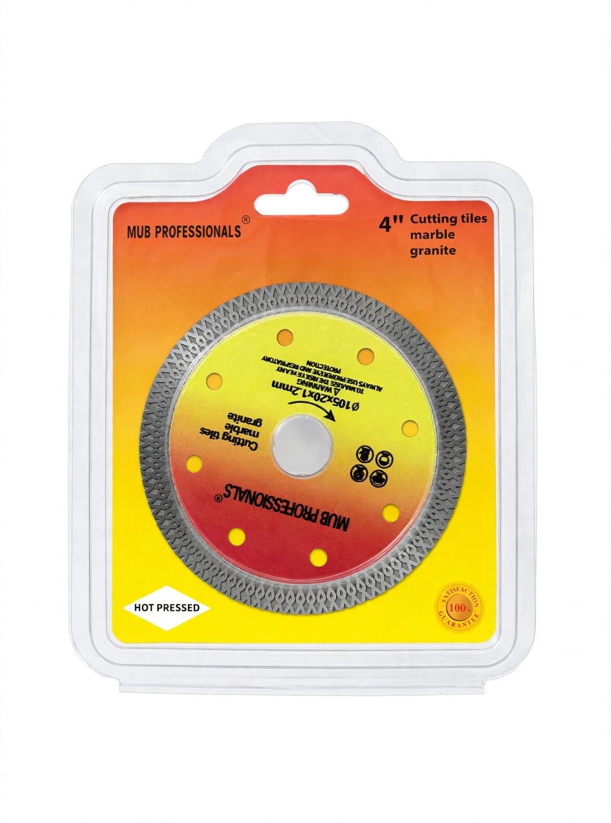 MUB PROFESSIONALS 4" Diamond Cutting Disc - For Tiles Marble Granite