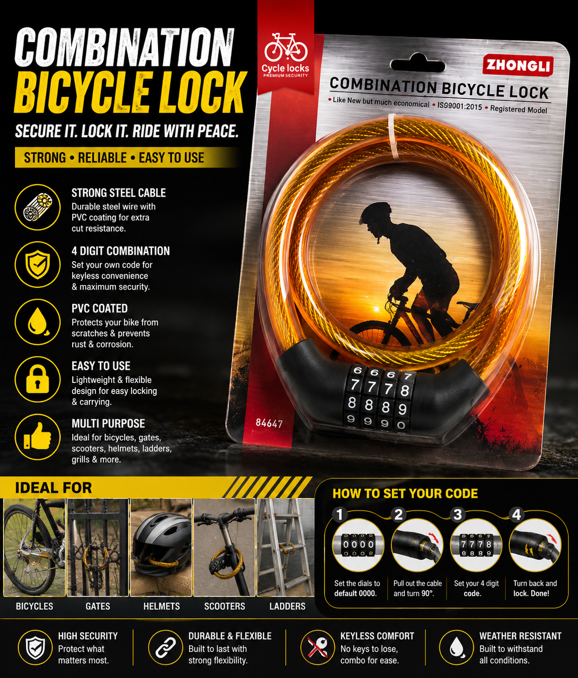 4 digital cable lock
